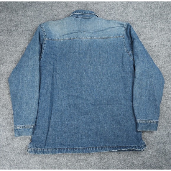 OshKosh Jean Jacket Barn Coat Men's XL Blue Denim Quilted Lined Buttons - Picture 4 of 10